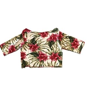Imported Brazilian Farm Rio Floral Crop Top, Size Small, NWOT